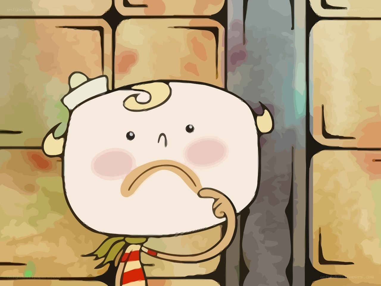 sad cartoon character behind bars