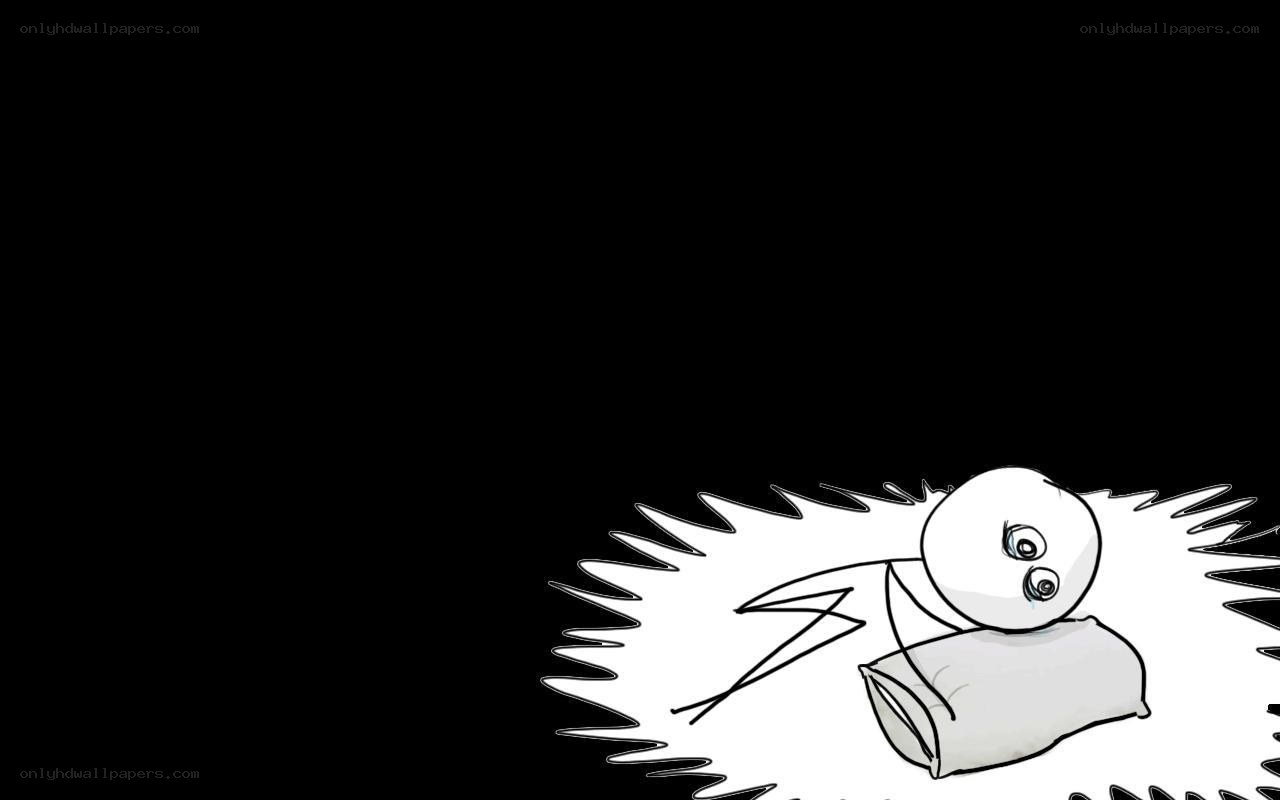 sad character on pillow