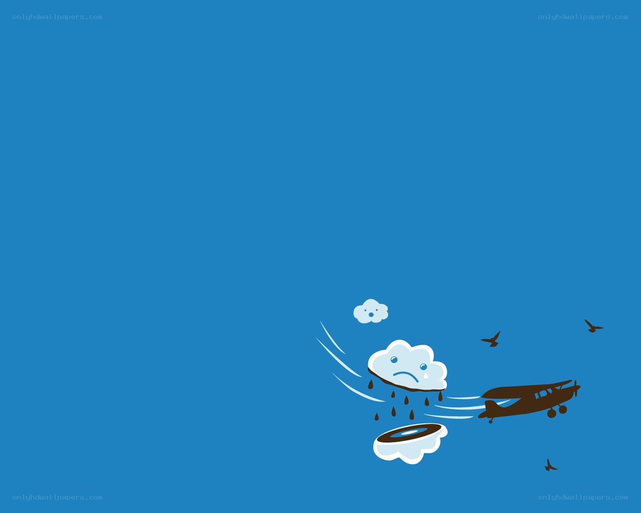 sad cloud with airplane