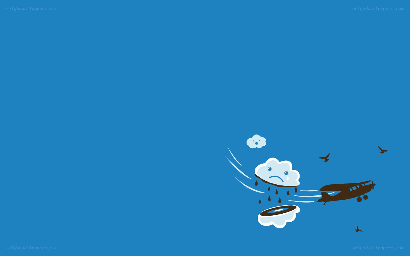 sad cloud with airplane