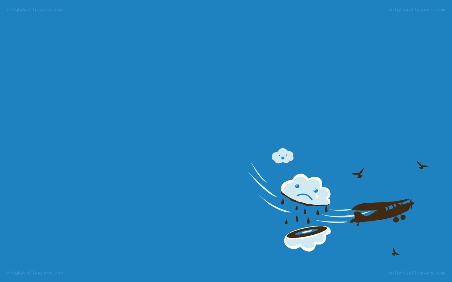 sad cloud with airplane
