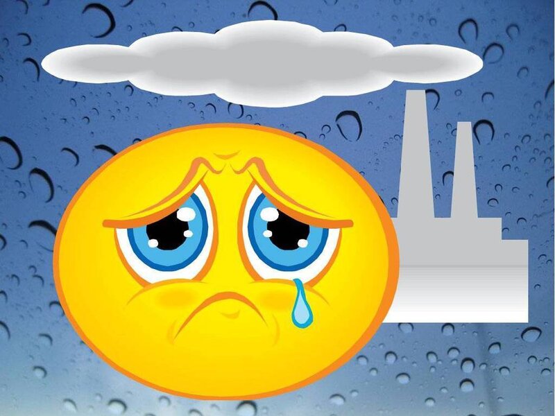 sad emoji with rain cloud