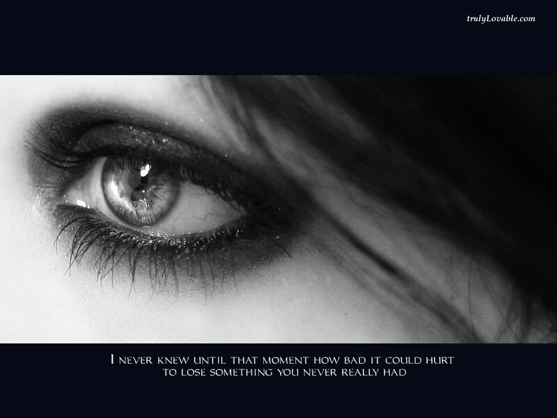 sad eye with quote