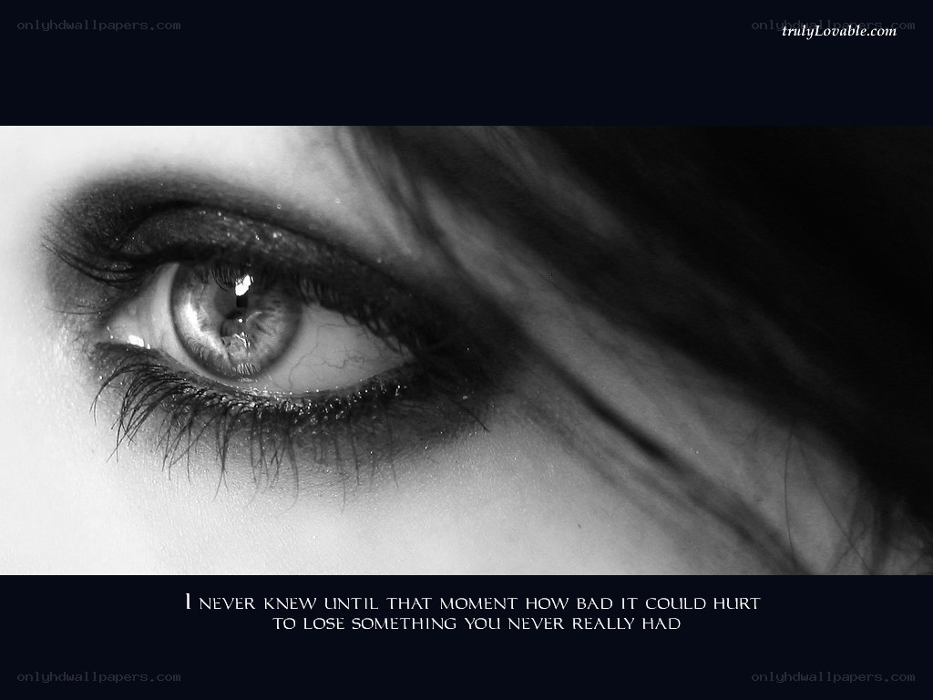 sad eye with quote