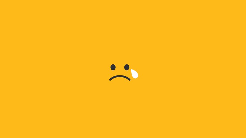 Sad Face Emoji — Yellow, Neutral
