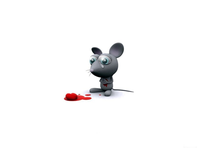 sad mouse with heart