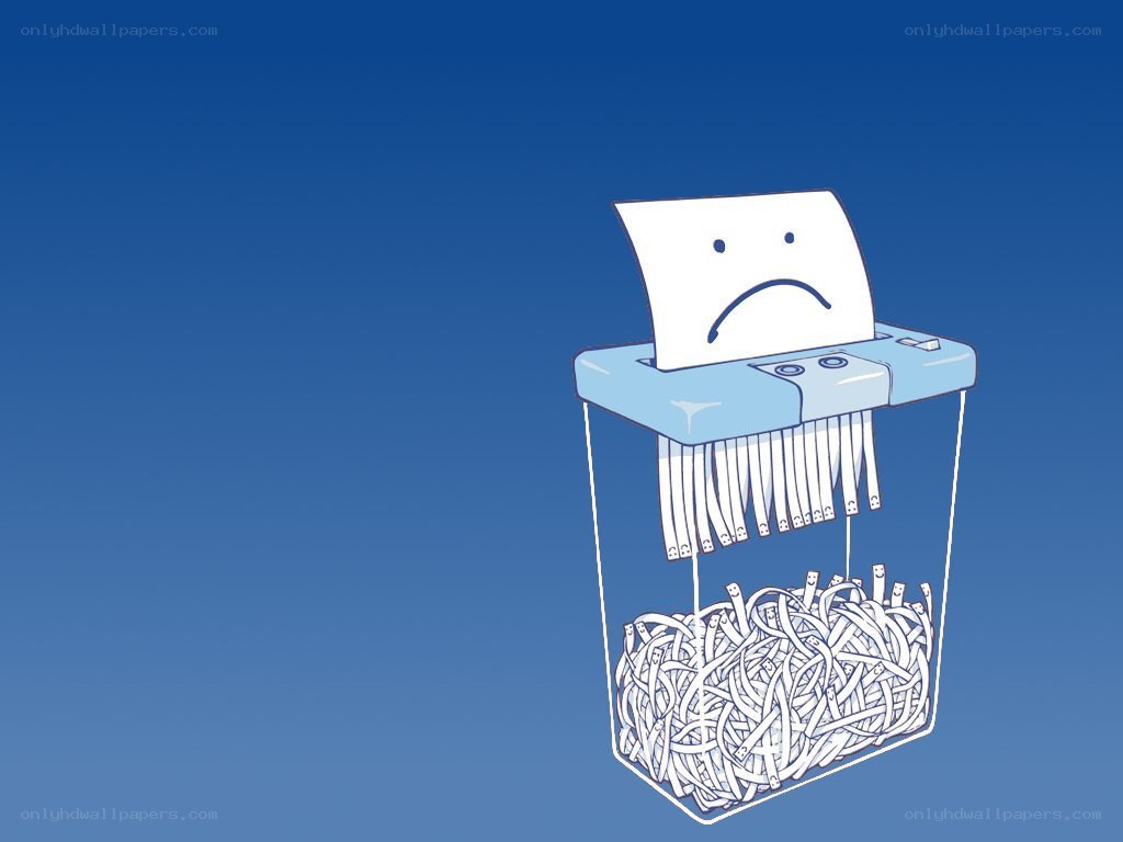 sad paper in shredder