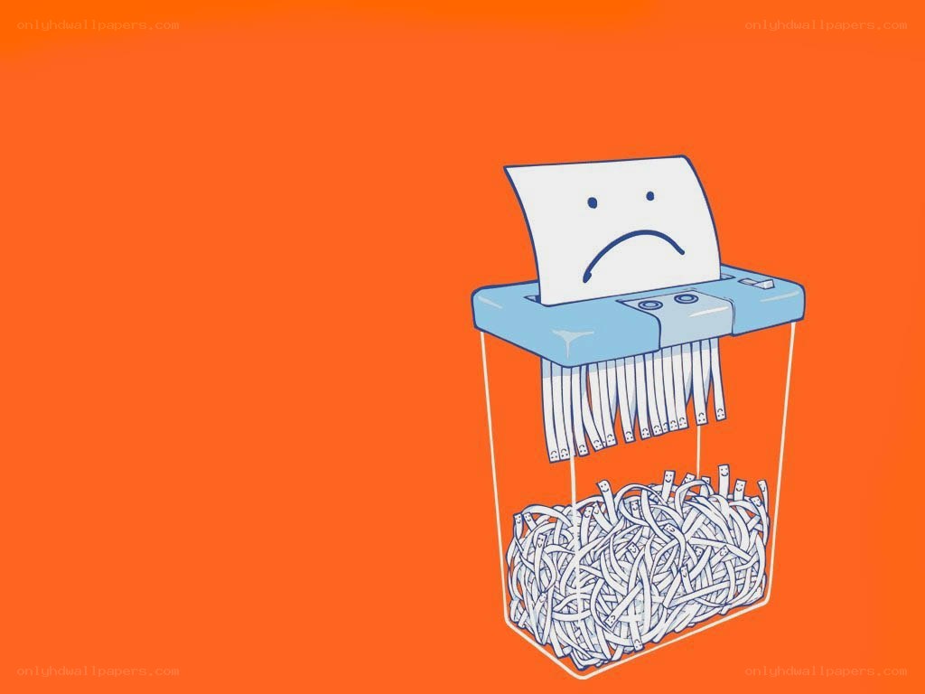 sad paper in shredder