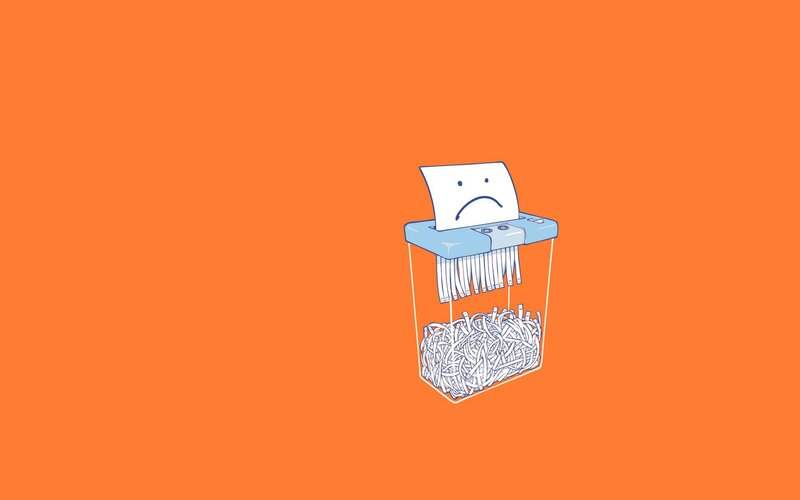 sad paper in shredder