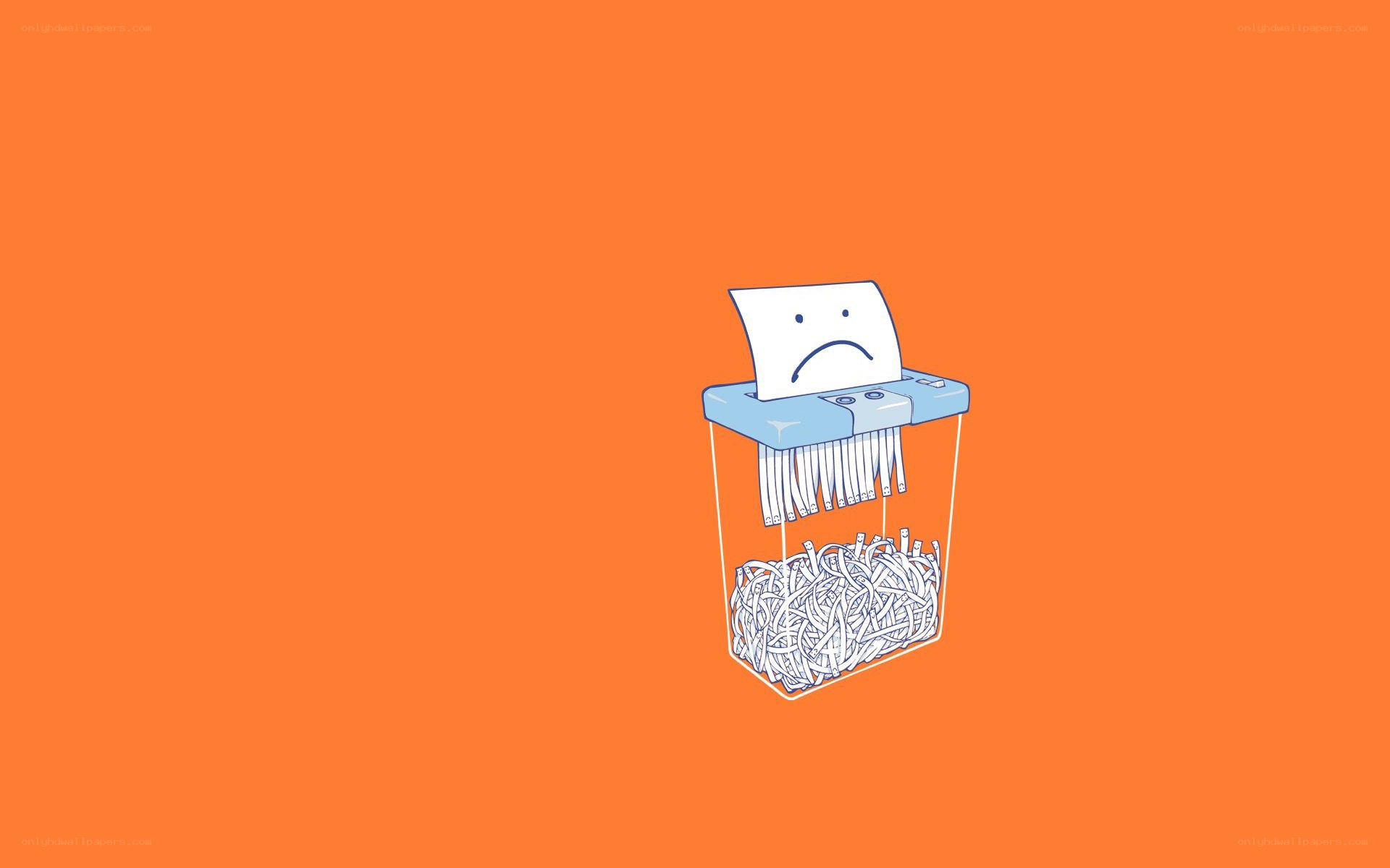 sad paper in shredder