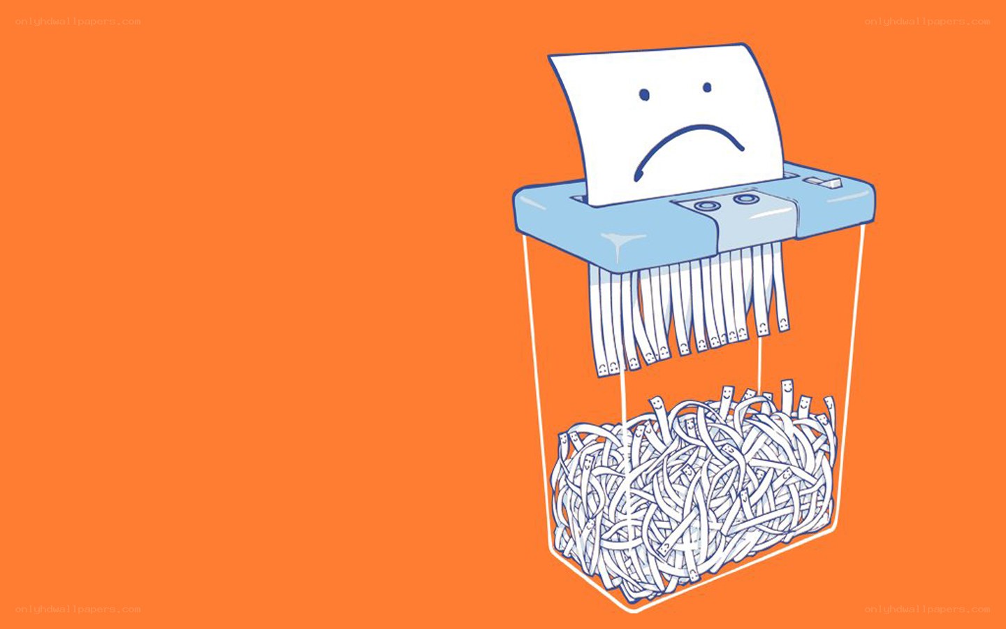 sad paper in shredder