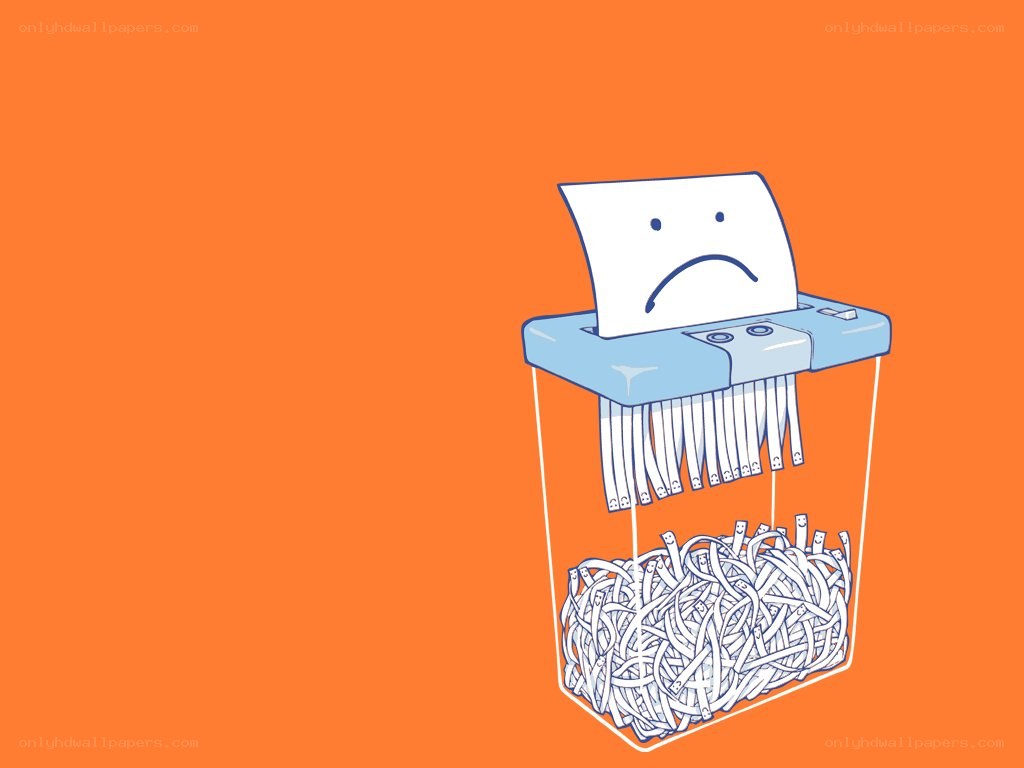 sad paper in shredder