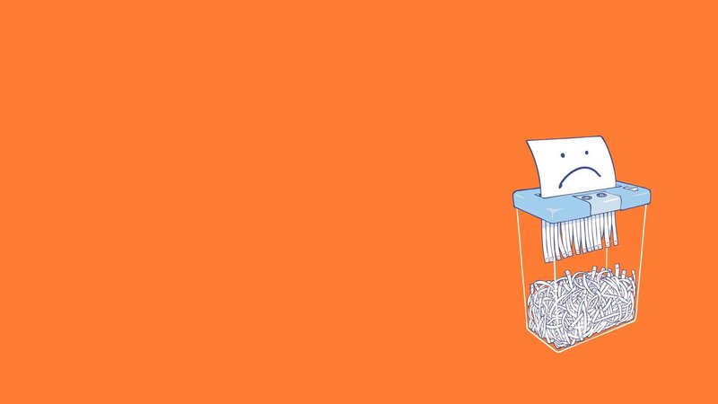 Sad Paper in Shredder — Orange