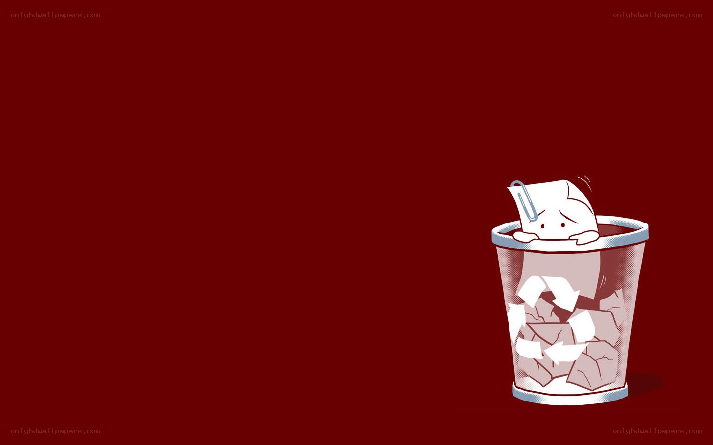 sad paper in trash can