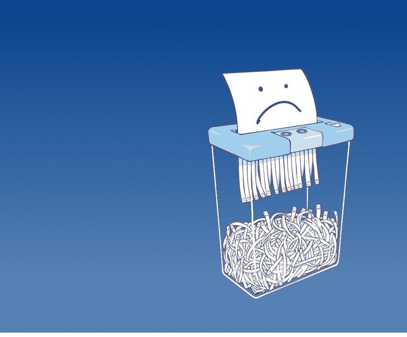 sad paper shredder