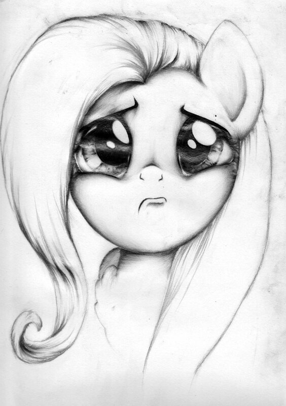 sad pony character drawing