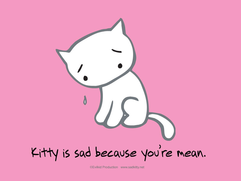 Sad White Kitten