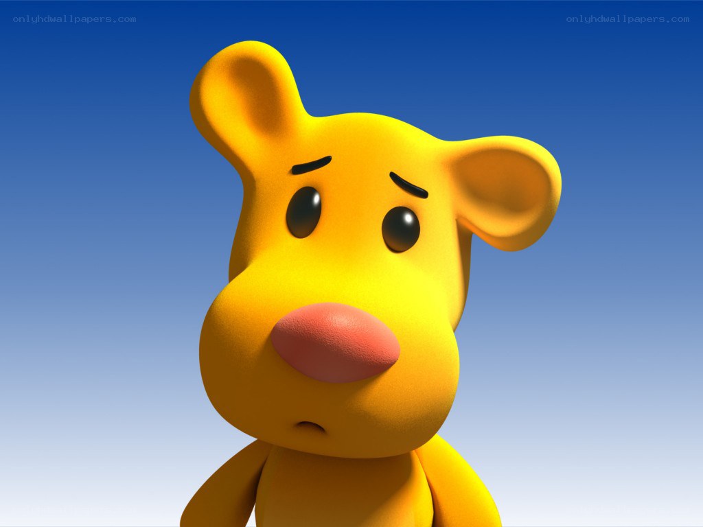 sad yellow cartoon dog