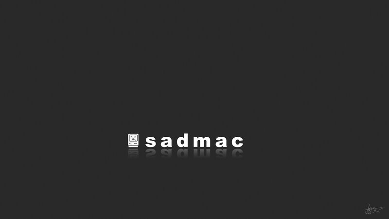sadmac logo on dark background