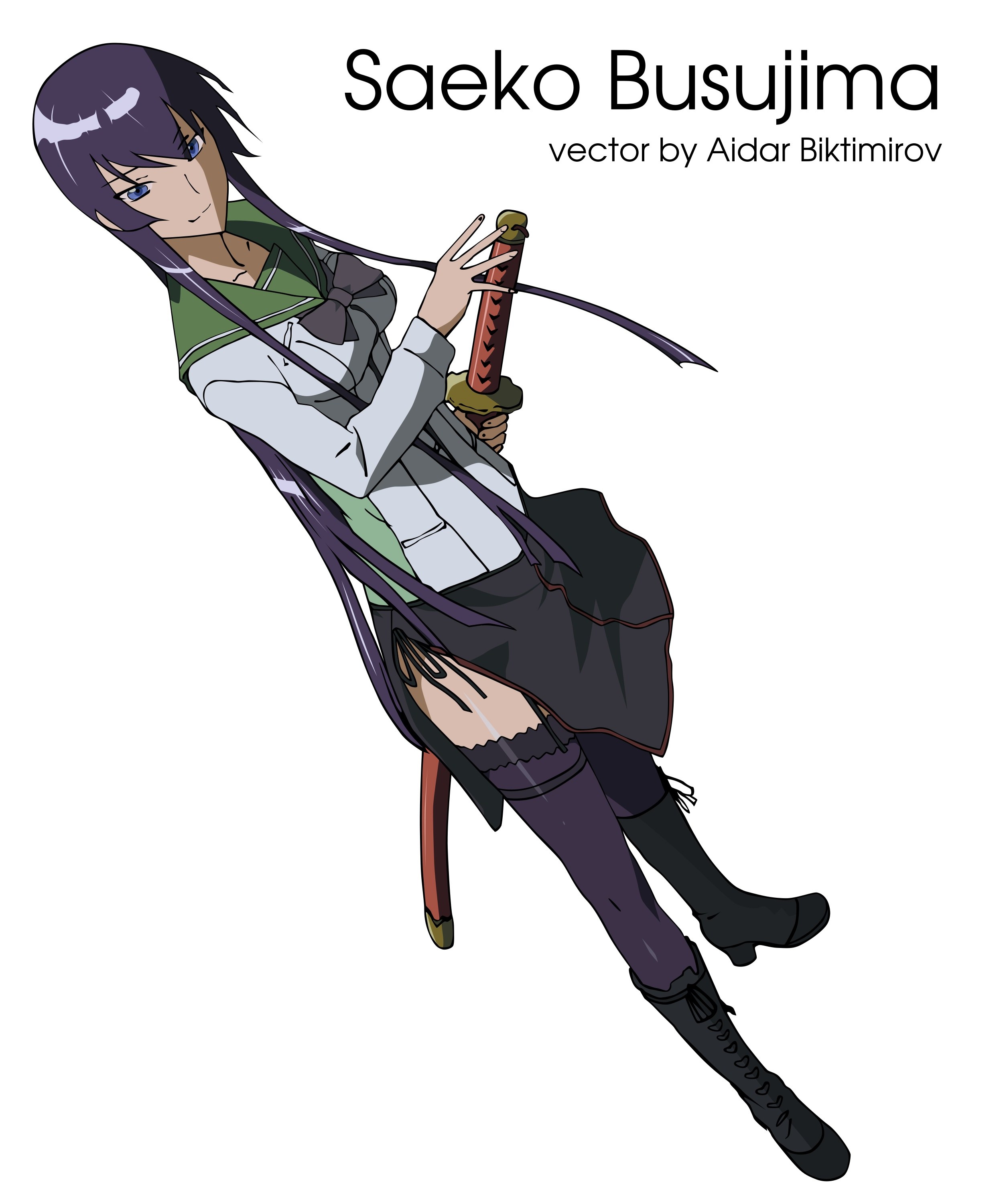 Saeko Busujima vector art