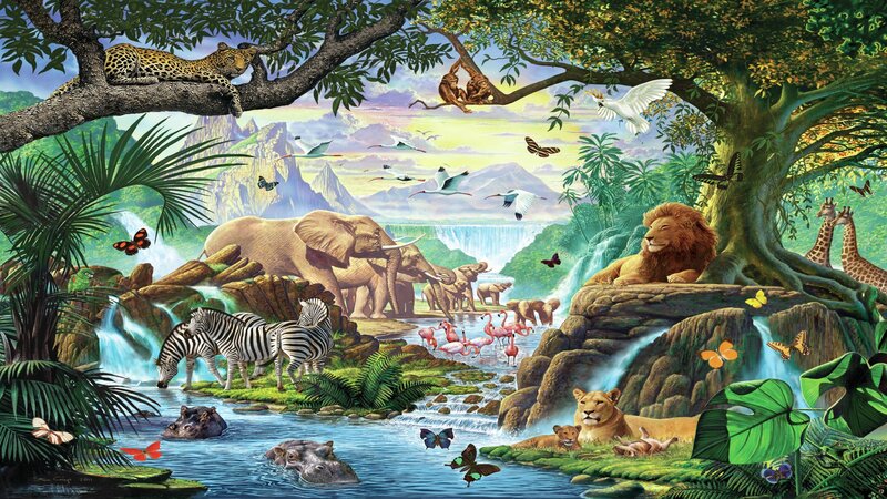 Safari Animals in Jungle