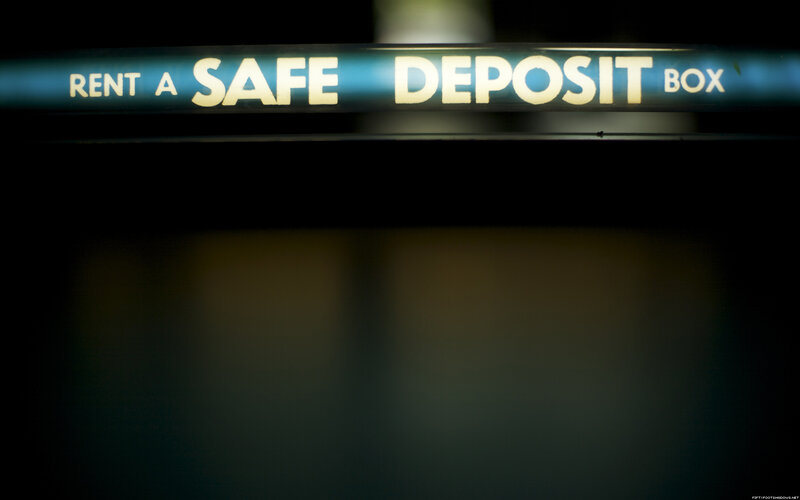 Safe deposit box sign