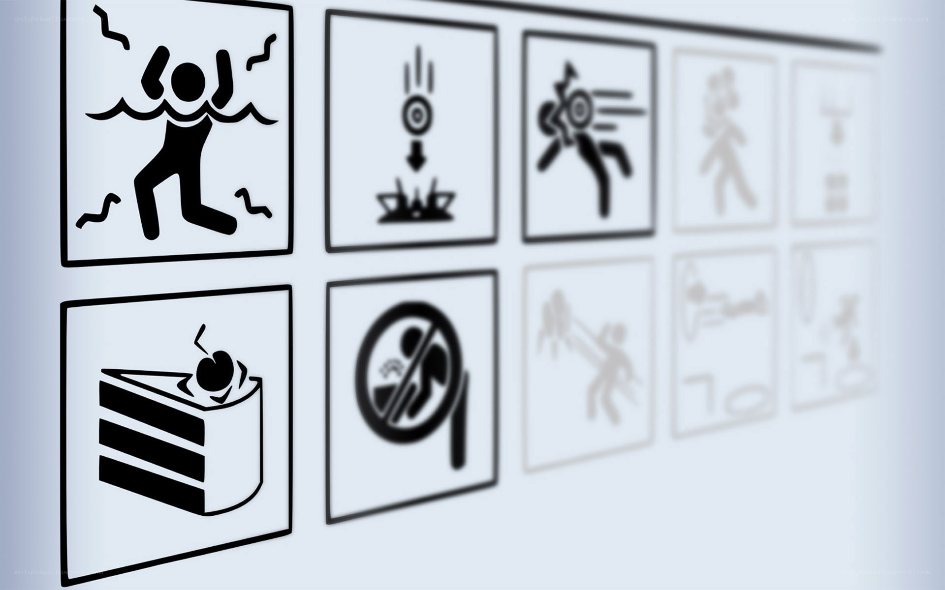 safety icons on a wall