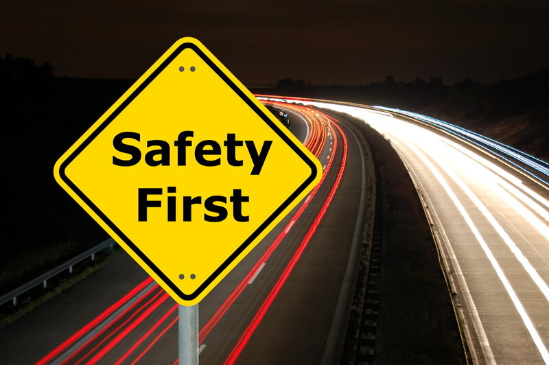 Safety Sign on Highway