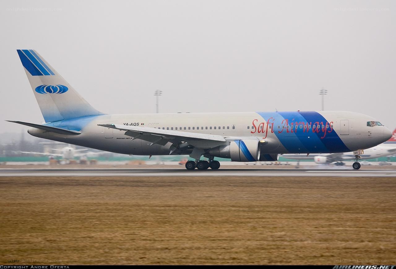 Safi Airways Boeing 767 on runway