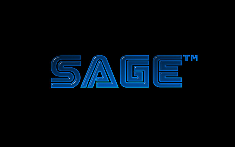 SAGE logo on black background
