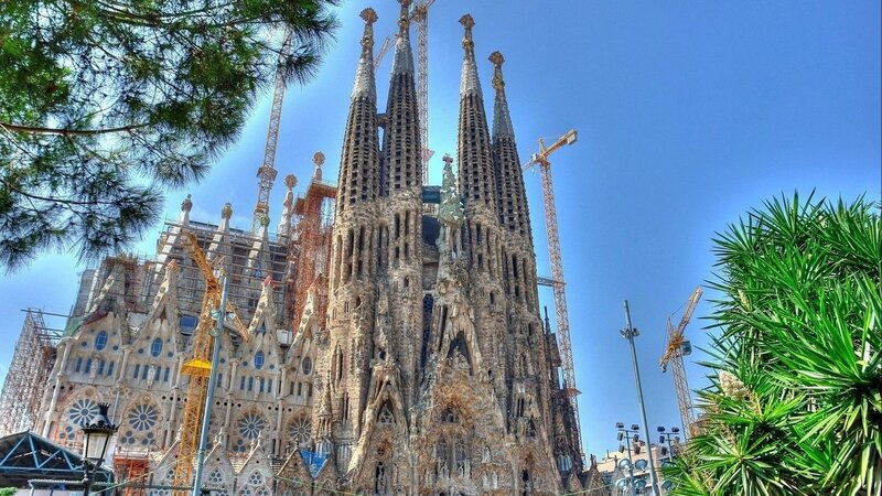 Sagrada Familia Cathedral — Blue, Dramatic, Afternoon, Photograph