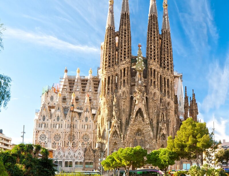 Sagrada Familia Cathedral — Blue, Serene