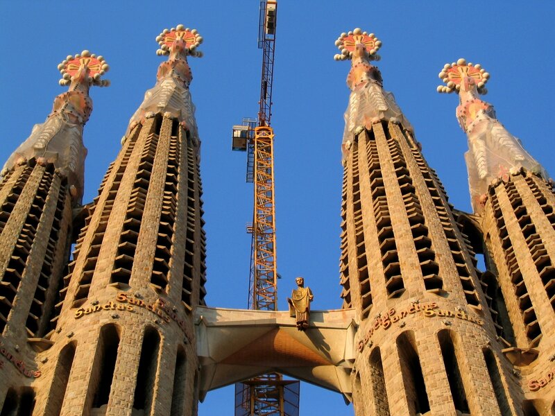 Sagrada Familia towers under construction