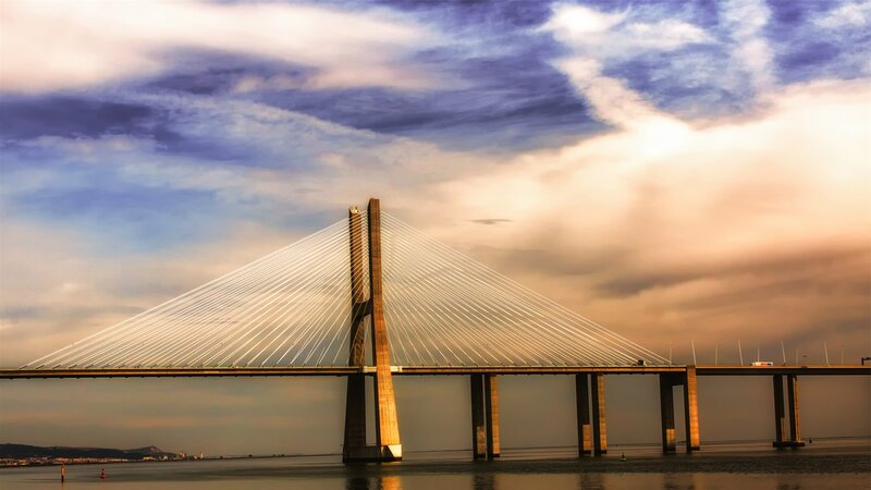 Sagres Bridge at Sunset — Blue