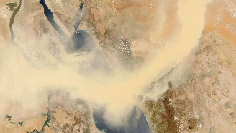 Sahara dust storm over Africa