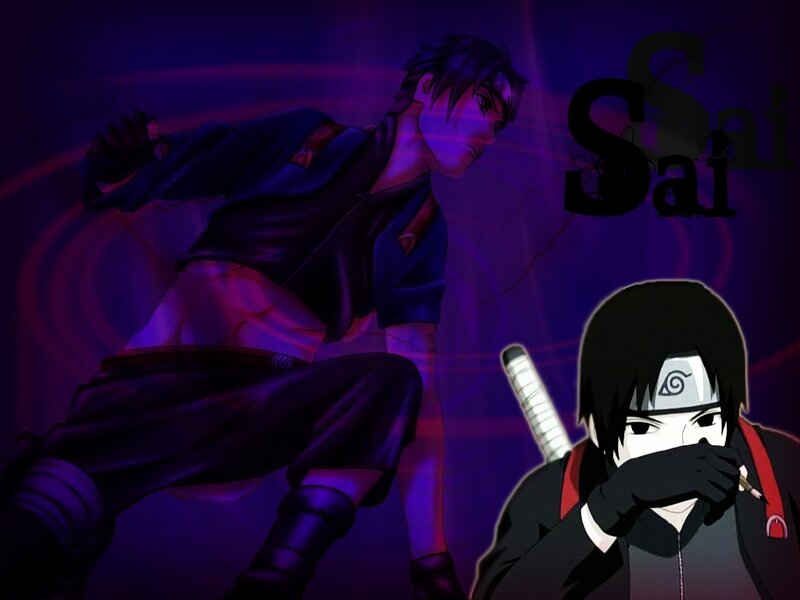 Sai and Sasuke in action