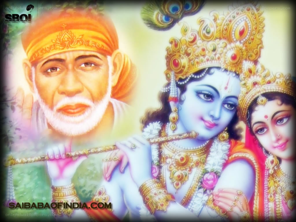 Saibaba and Krishna with Radha