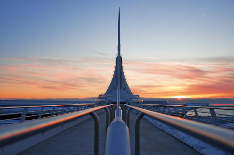 Sail-shaped Building at Sunset