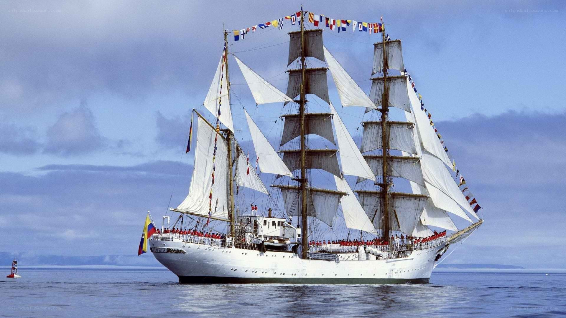 sail training ship at sea