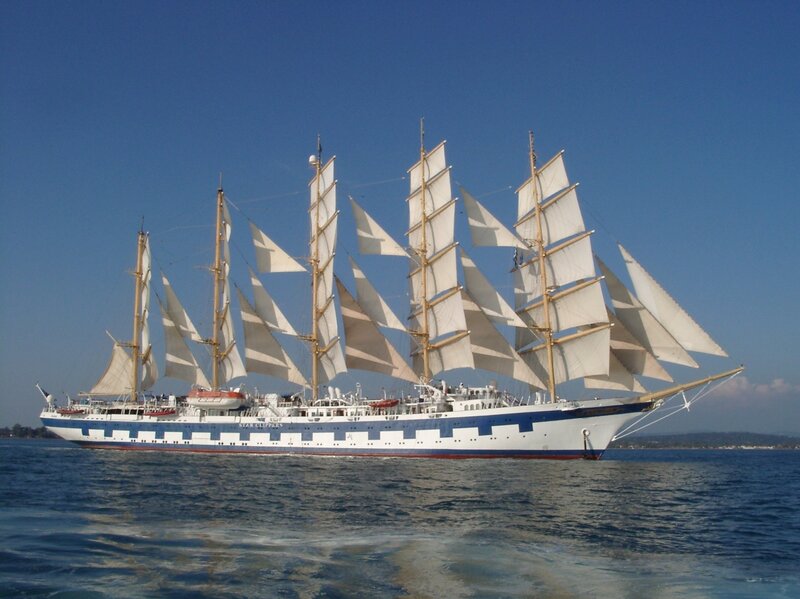 Sail Training Ship — Blue, Serene, Afternoon, Photograph, Sails