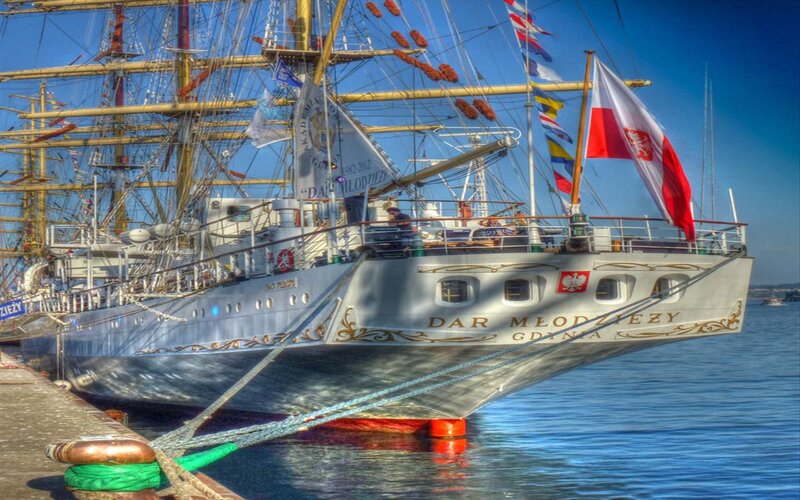 Sail Training Ship — Blue, Serene, Afternoon, Photograph