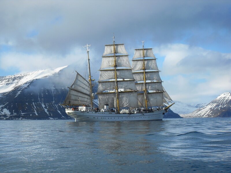 Sail Training Ship — Blue, Serene, Winter