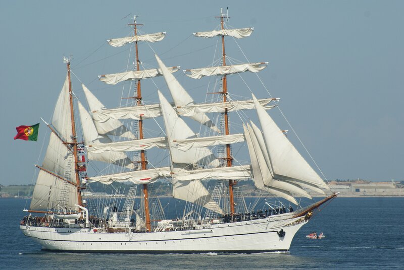 Sail Training Ship — White, Serene, Afternoon, Photograph, Flag