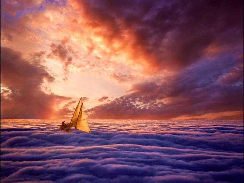 Sailboat Above Clouds