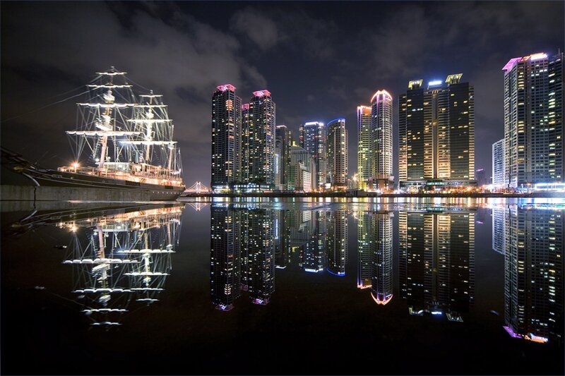 Sailboat and City Skyline