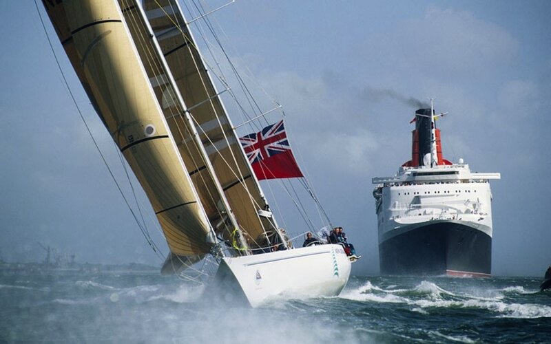 Sailboat and Cruise Ship