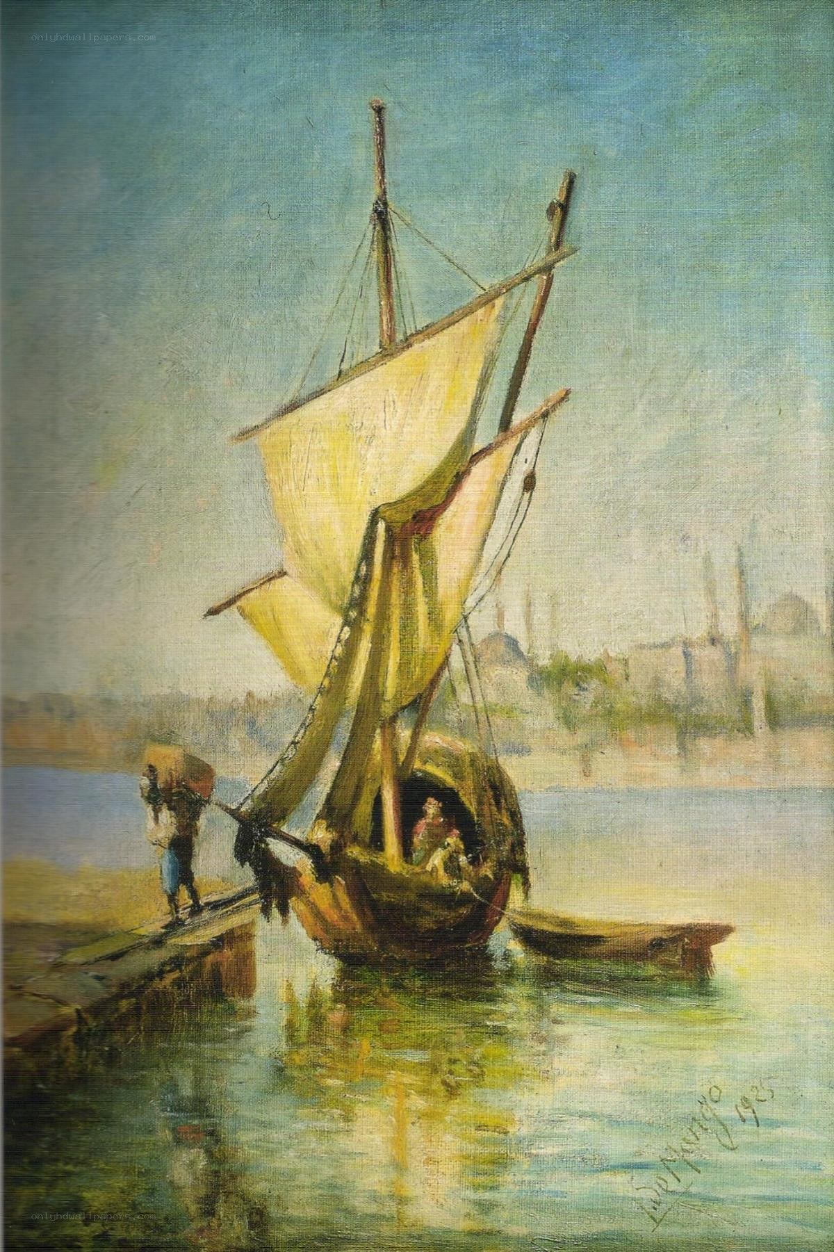 Sailboat at a dock