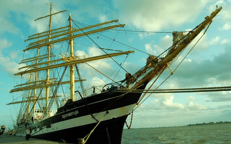 sailboat at a harbor