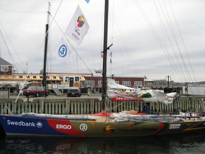 Sailboat at a harbor dock