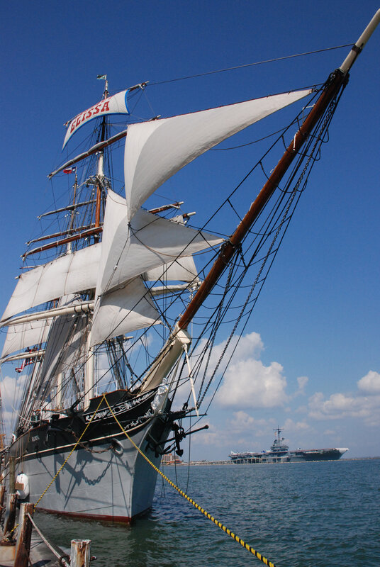 Sailboat at a harbor